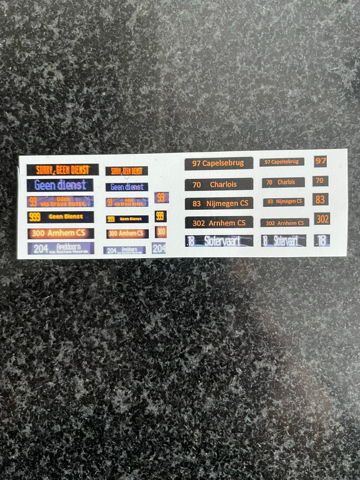Decals transfer set lijnfilm koersborden bus type A 1:87 H0, Verzenden, Nieuw, Overige merken