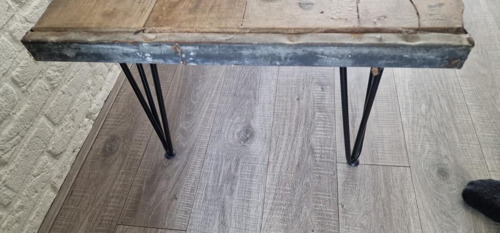 Steenschot salontafel - Industriële look, Gebruikt, 100 tot 150 cm, 50 tot 100 cm, Minder dan 50 cm