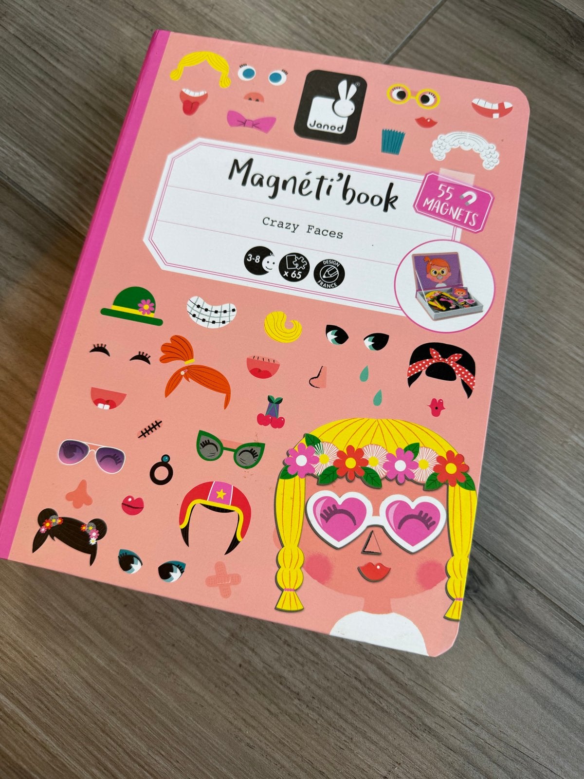 Janod Magnéti'book Crazy Faces - Magnetisch Boek, Ophalen of Verzenden, Zo goed als nieuw, Knutselen