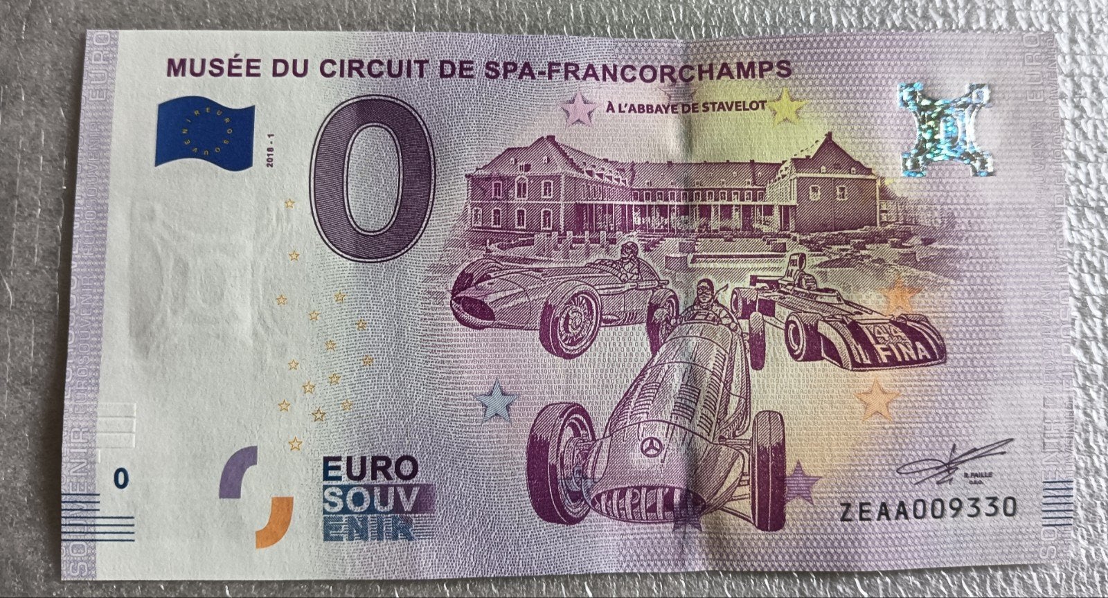 Nul Euro biljet Museum Spa Francorchamps, Ophalen of Verzenden, België, Los biljet