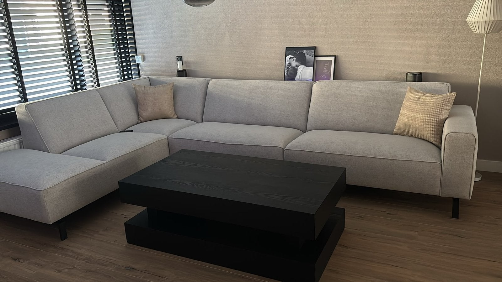 Salontafel Blackwood Zwart Eiken Fineer Hamburger tafel, Ophalen, Gebruikt, 100 tot 150 cm, 50 tot 100 cm