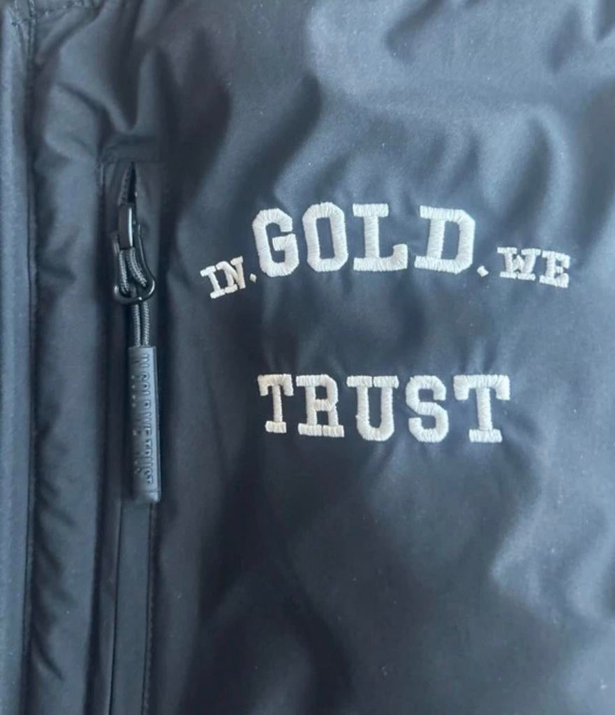 In Gold We Trust Puffer Jacket Zwart Maat L, Kleding | Heren, Jassen | Winter, Ophalen of Verzenden, Zo goed als nieuw, Maat 52/54 (L)