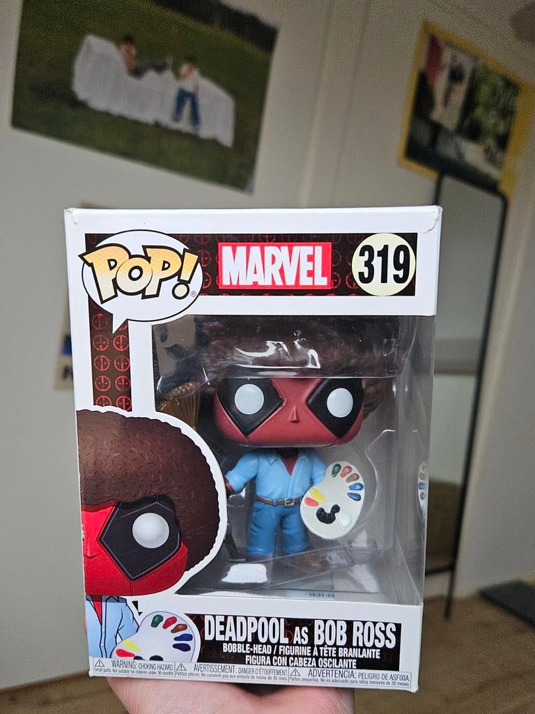 Funko Pop! Marvel Deadpool as Bob Ross #319, Verzamelen, Poppetjes en Figuurtjes, Zo goed als nieuw, Ophalen of Verzenden