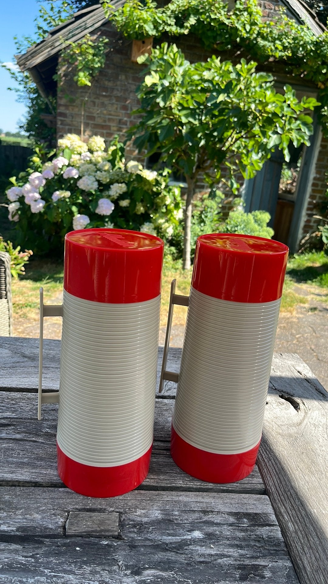 Vintage thermoskannen Aladdin, Ophalen of Verzenden, Zo goed als nieuw, Rood, Overige typen