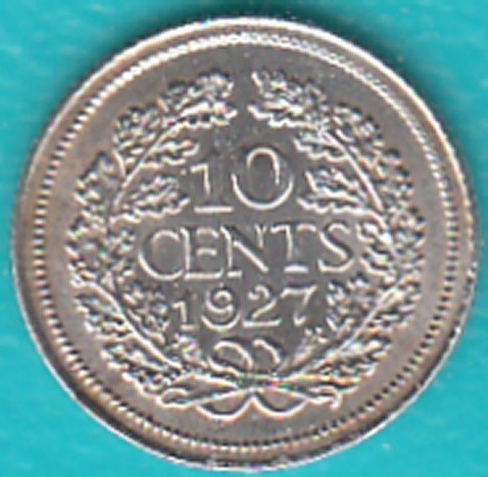 Nederland 10 cent 1927 Wilhelmina zilver, Sch. 902, Zilver, Ophalen of Verzenden, 10 cent, Koningin Wilhelmina