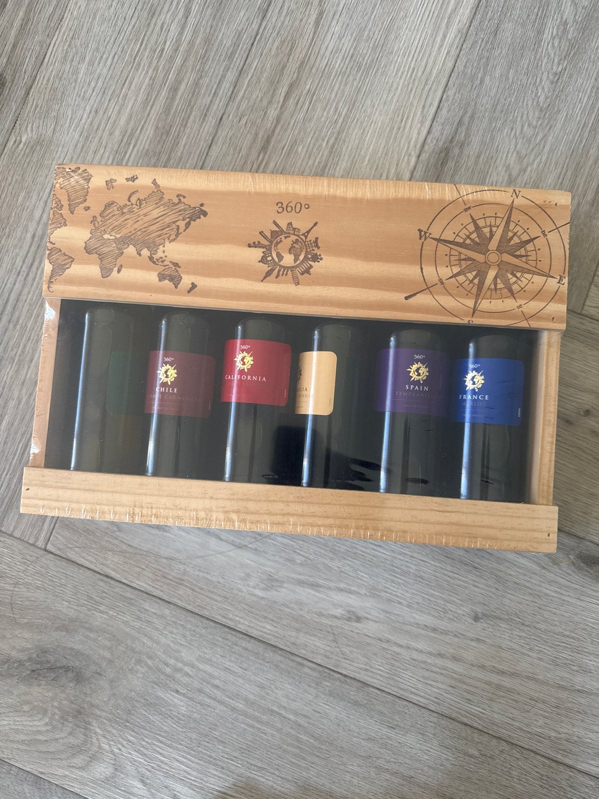 Wijnproeverij set 360 - 6 flessen uit diverse landen, Ophalen of Verzenden, Nieuw, Frankrijk, Overige typen