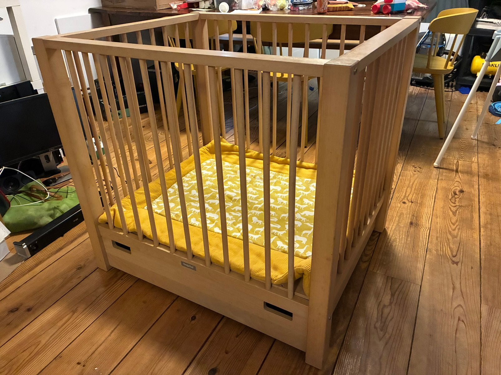 Houten Box met Lade, Kinderen en Baby's, Ophalen, Gebruikt, Rechthoekig, Boxkleed