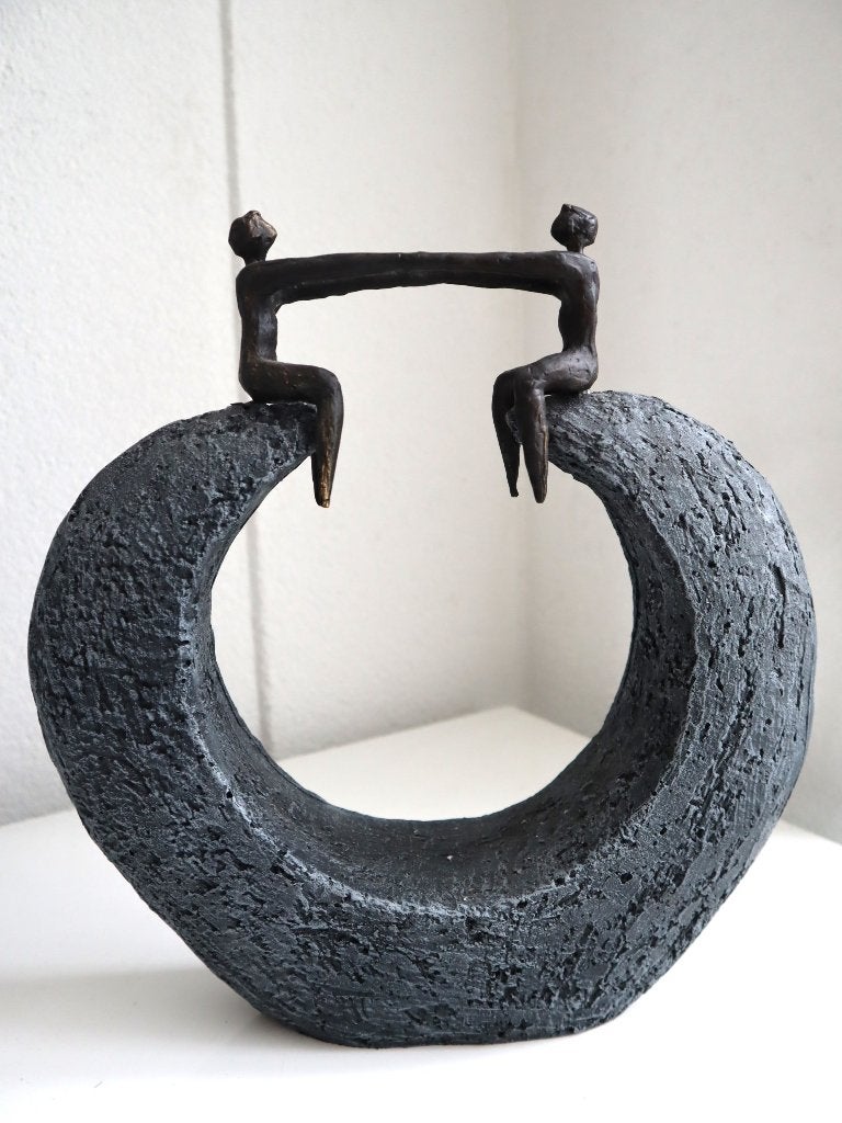 Ger van Tankeren - sculptuur - beeld - (nieuwprijs 199 euro), Groep mensen, Ophalen of Verzenden, Op sokkel, Beeld