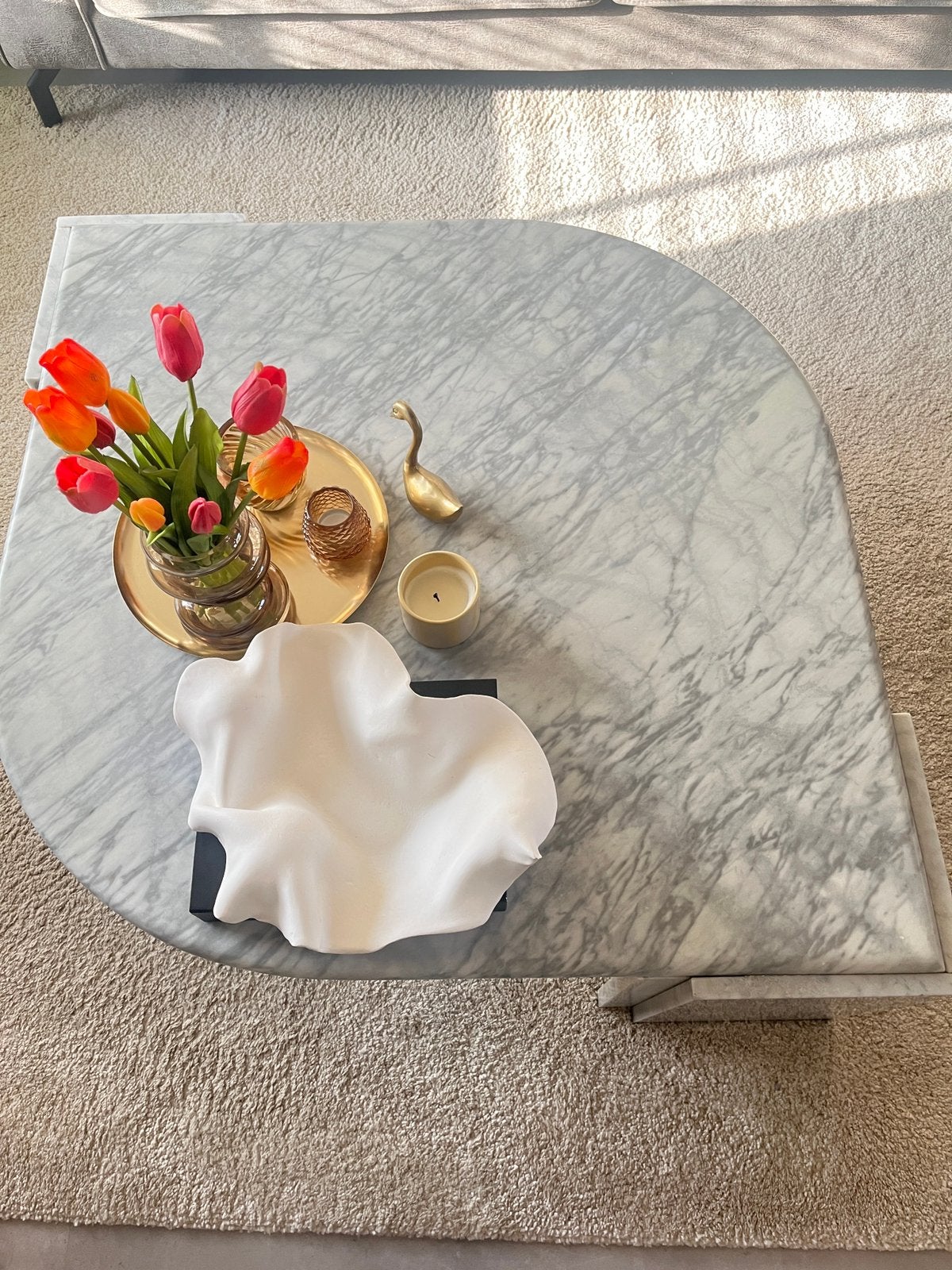 Vintage marmer tafel, Ophalen, Overige materialen, Gebruikt, 100 tot 150 cm