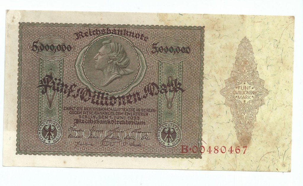 Duitsland, 5 Millionen 1.6.1923, Postzegels en Munten, Bankbiljetten | Europa | Niet-Eurobiljetten, Verzenden, Duitsland
