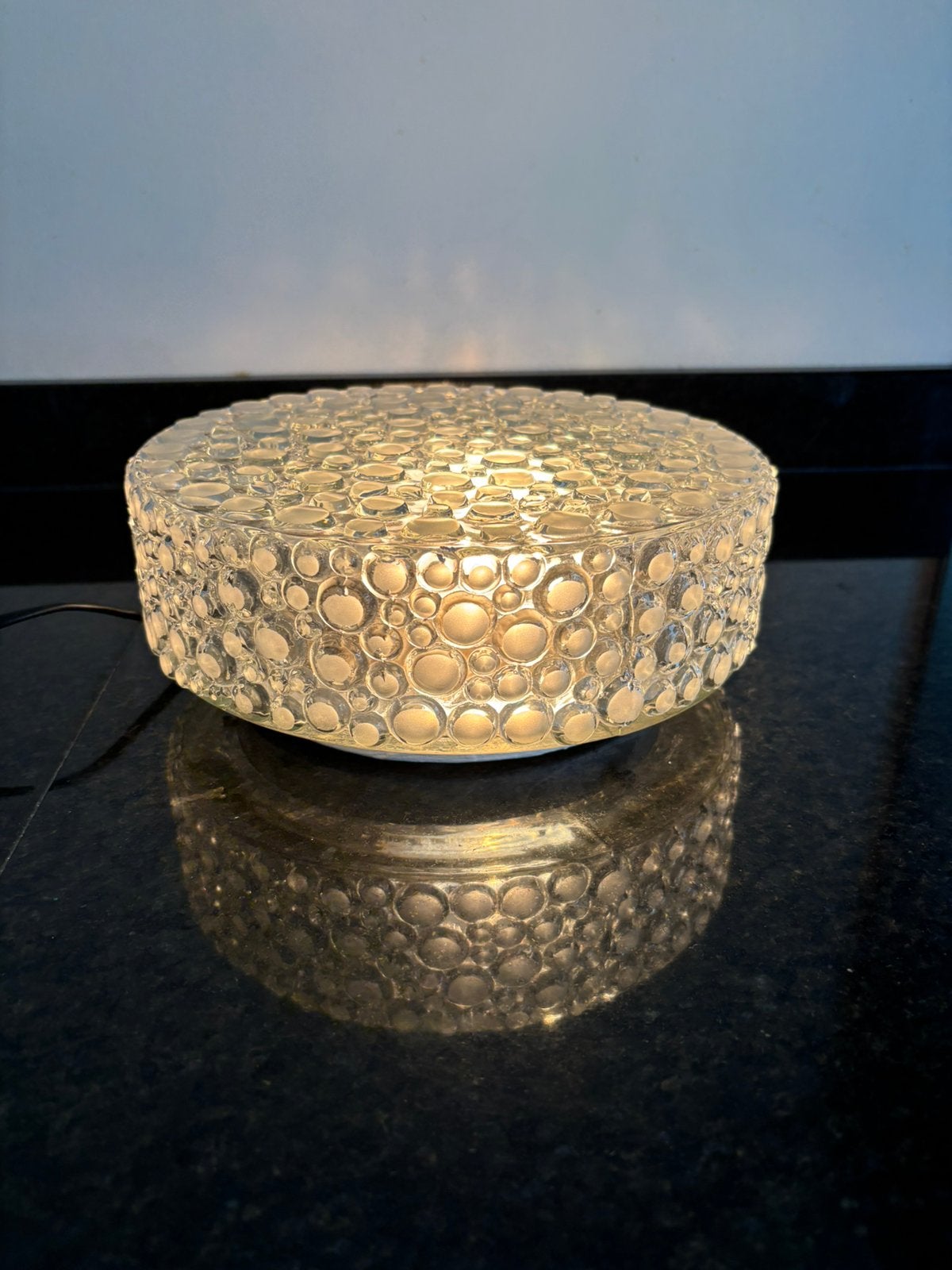 Vintage bubbel wandlamp of plafondlamp space age design ‘70, Ophalen of Verzenden, Gebruikt, Glas