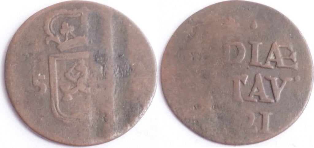1/16 gulden 1821, Nederlands-Indië, dubbelslag, Verzenden, Zuidoost-Azië, Losse munt