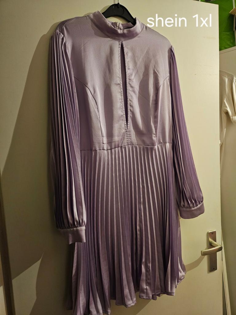 Shein paarse geplooide jurk 1XL, Paars, Maat 46/48 (XL) of groter, Ophalen of Verzenden, Zo goed als nieuw