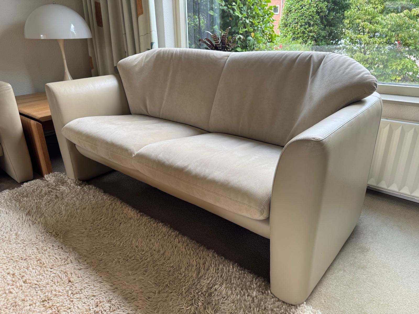 Luxe Leolux bank Alcantara/Leer, Ophalen, Zo goed als nieuw, 75 tot 100 cm, Leer