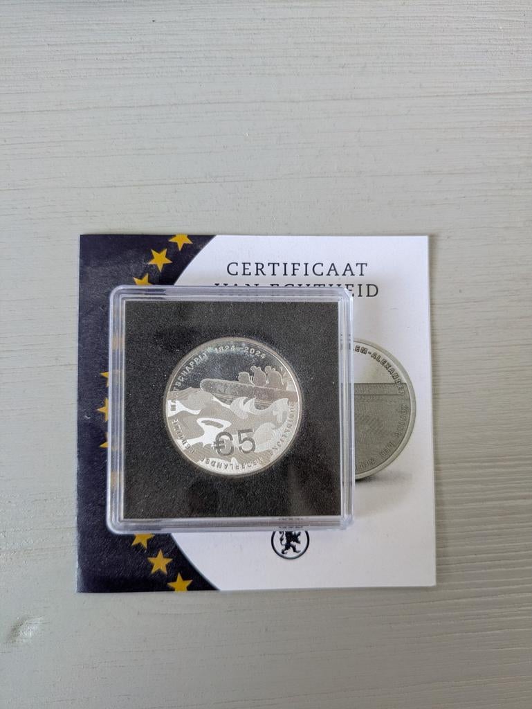 Herdenkingsmunt KNRM 2024 - €5 - Inclusief Certificaat, Koningin Beatrix, Zilver, Euro's, Ophalen of Verzenden