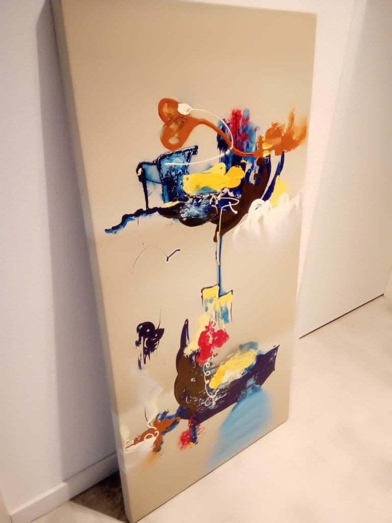 Leuk schilderij op doek geschilderd, Ophalen