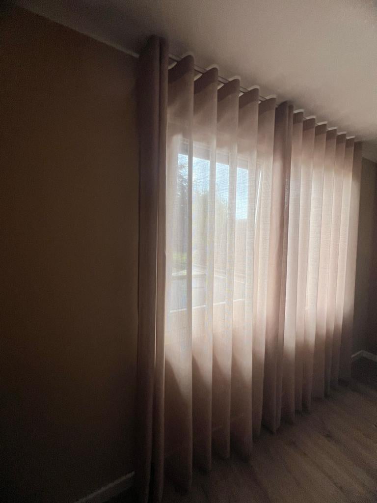 Nieuwe zachtroze weefplooi in-between met rail, Ophalen, Overige kleuren, 200 cm of meer, Nieuw