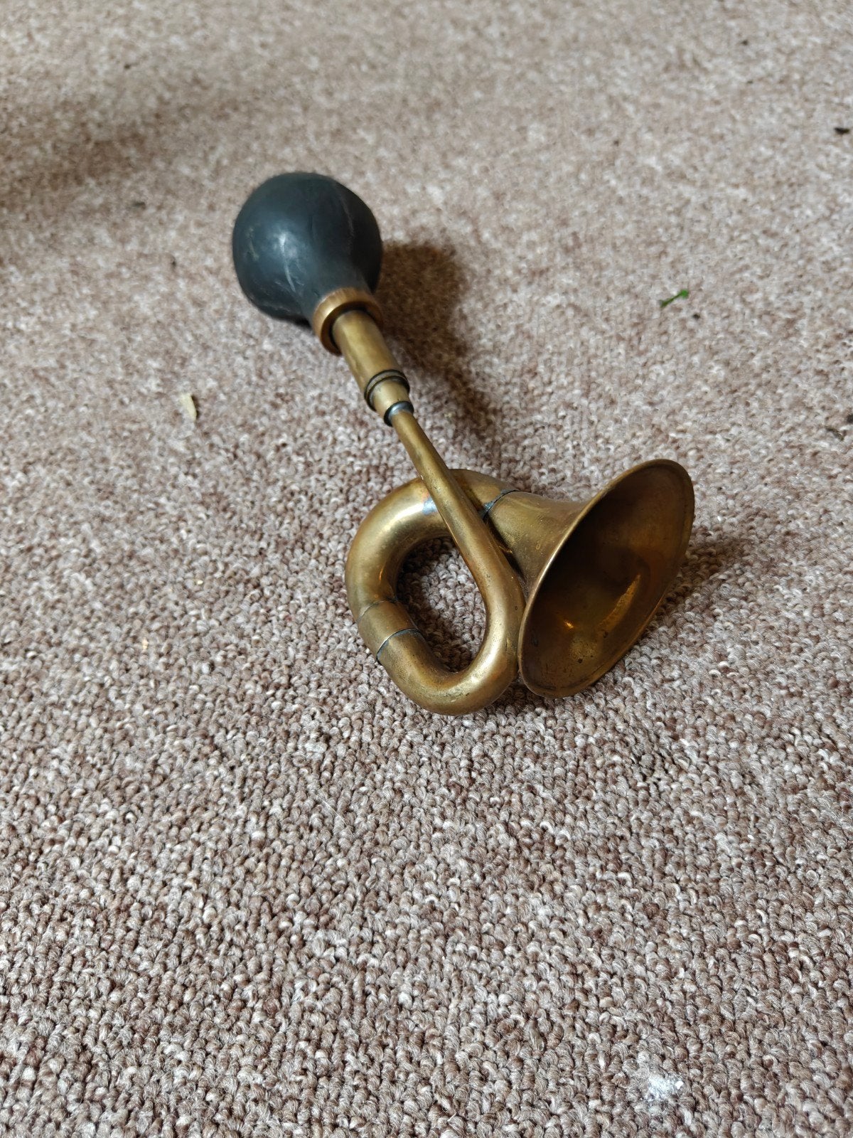 Vintage Koperen Claxon met Rubberen Balg, Ophalen