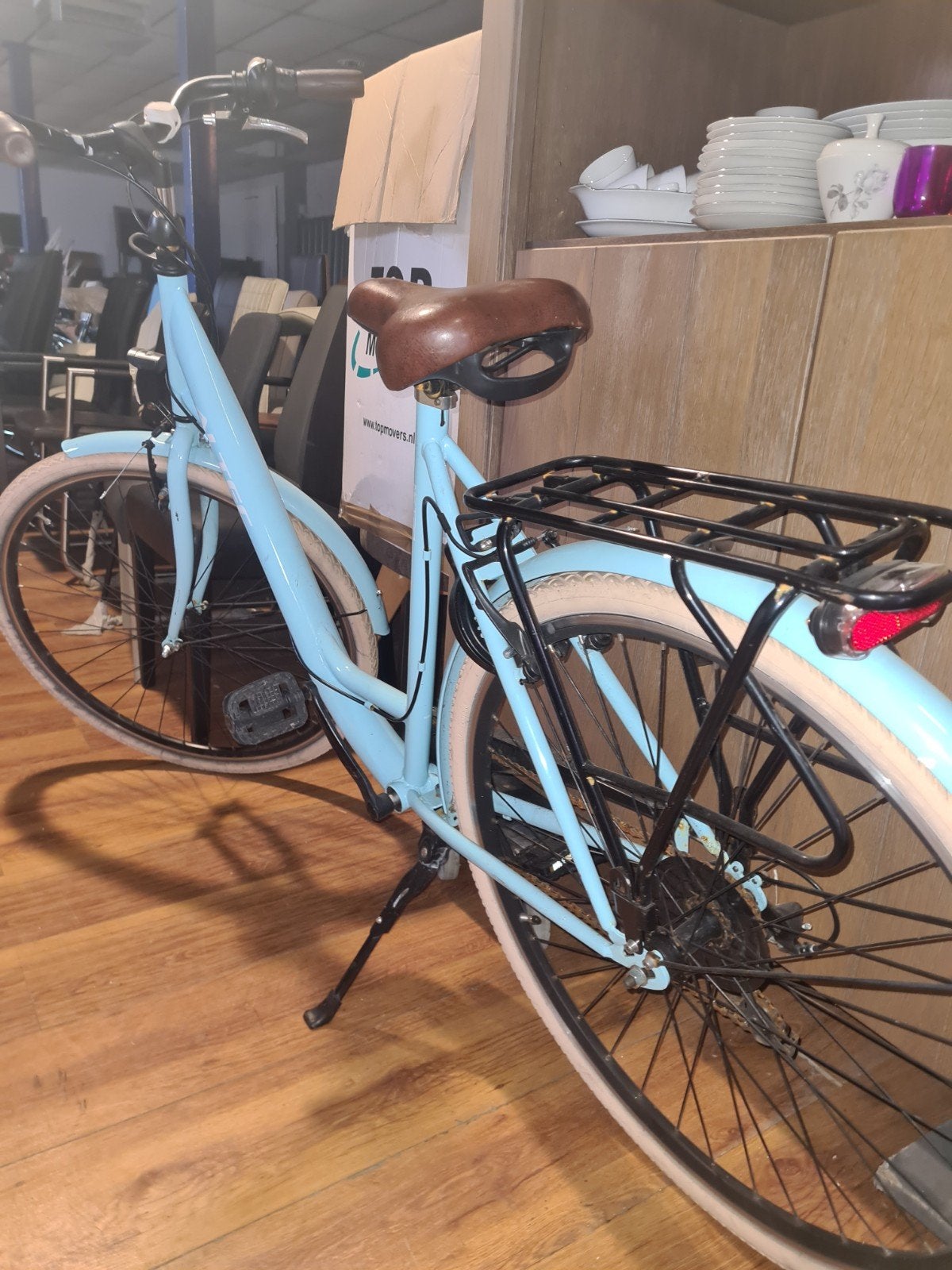 Altec Stadsfiets Damesfiets Lichtblauw 28inch, Velgrem, 50 tot 53 cm, Ophalen, Overige merken