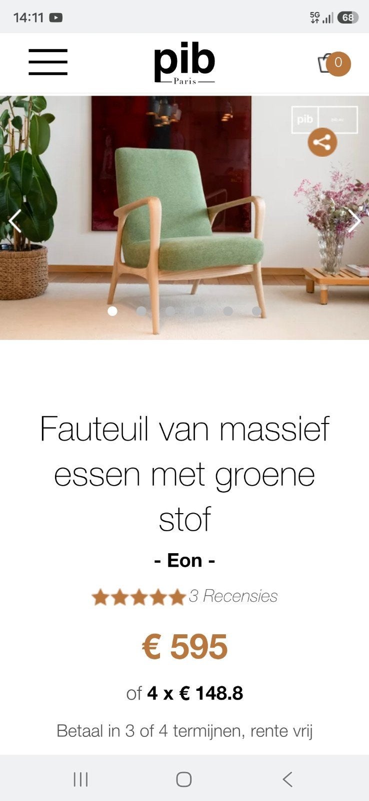 Prachtige nieuwe stoel, Ophalen, Nieuw, 50 tot 75 cm