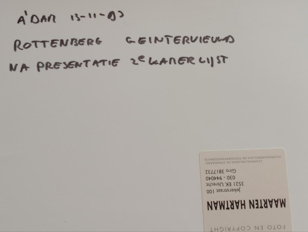 Zwart-wit foto Maarten Hartman - Felix Rottenberg PvdA, Ophalen of Verzenden