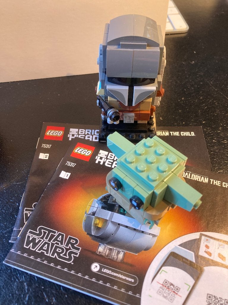 Lego 75317 Mandalorian and the child gebruikt, Inclusief instructies, Gebruikt, BrickHeadz, Lego