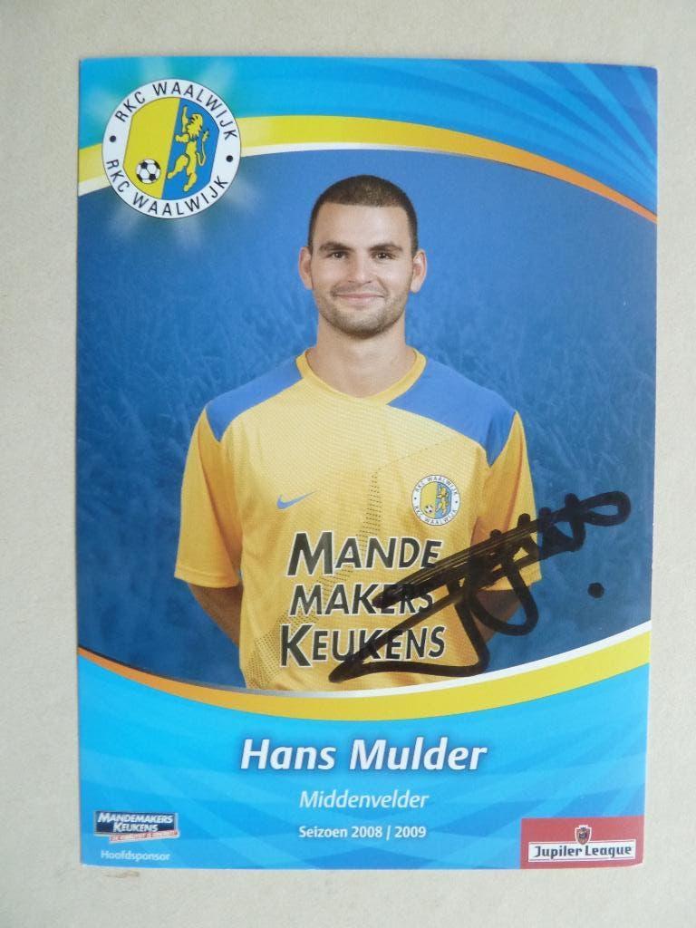 Spelerskaart Hans.Mulder  RKC Waalwijk.  2008/2009, Verzamelen, Ophalen of Verzenden, Zo goed als nieuw, Buitenlandse clubs, Spelerskaart