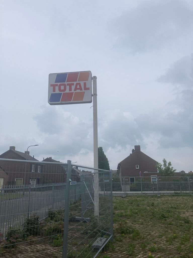 Total reclamebord - Vintage tankstation bord, Antiek en Kunst, Ophalen of Verzenden