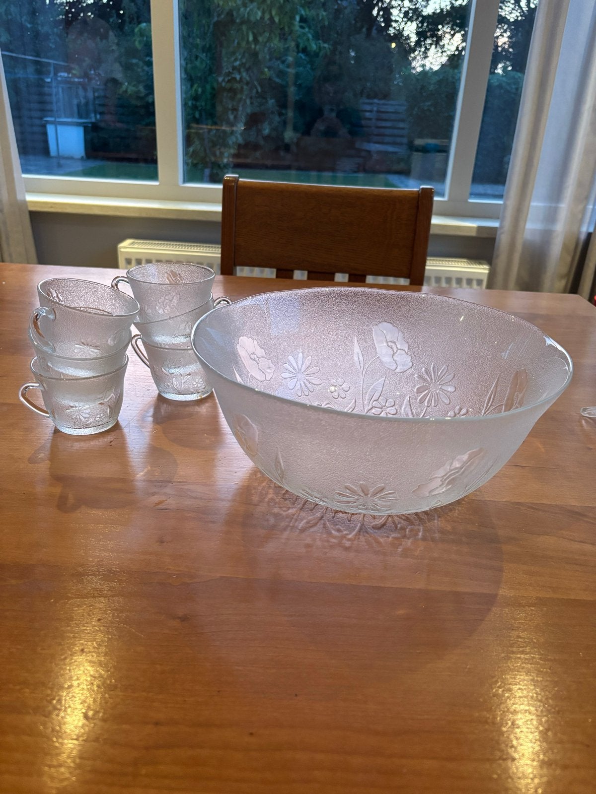 Vintage Arcoroc France Fleur punch-/serveerset, Ophalen