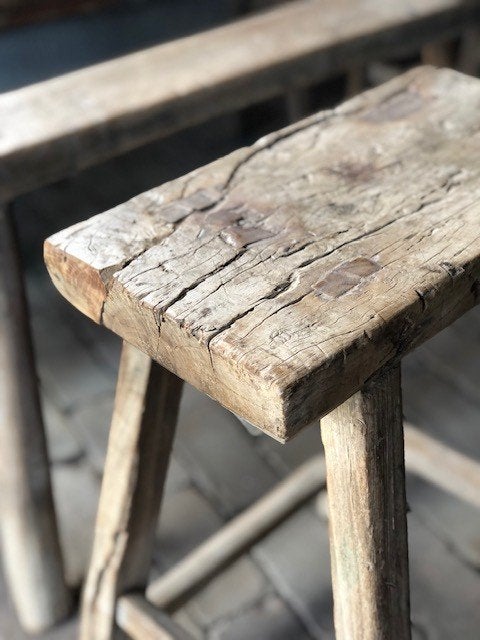 NIEUW prachtig unieke oude houten krukjes rond & rechthoekig, Nieuw, Ophalen of Verzenden, Nvt, Nvt