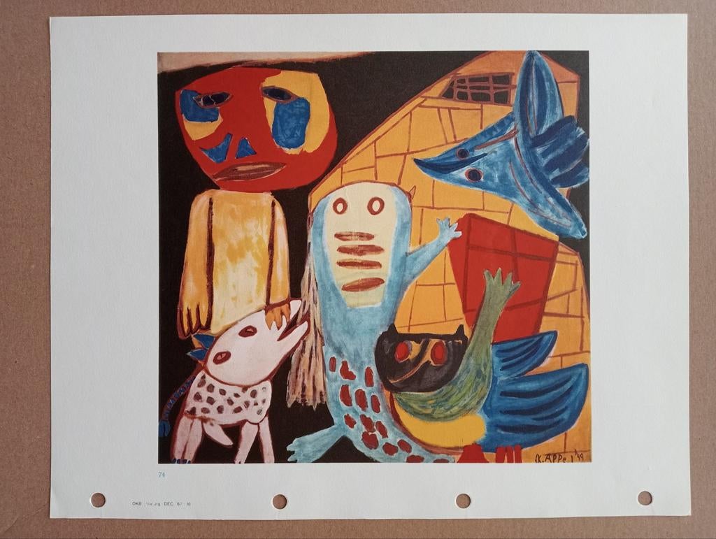 Karel Appel offset prent druk jaren 50-60, Ophalen of Verzenden
