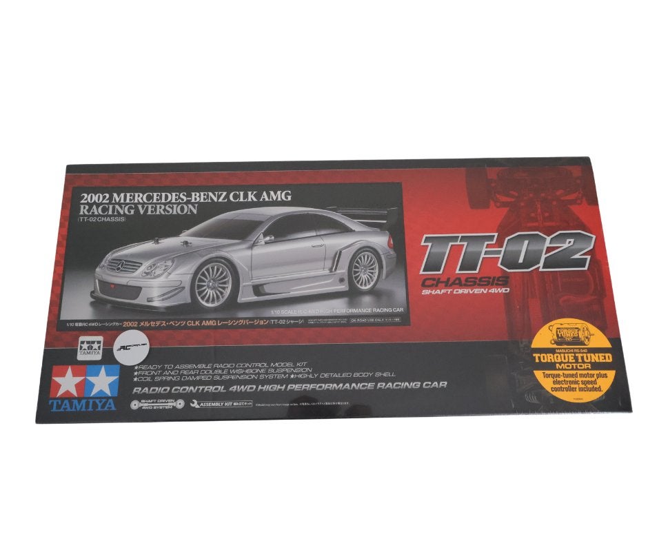Tamiya 58722 1:10 RC MB CLK AMG 2002 TT-02, Hobby en Vrije tijd, Modelbouw | Radiografisch | Auto's, Elektro, Nieuw, Ophalen of Verzenden