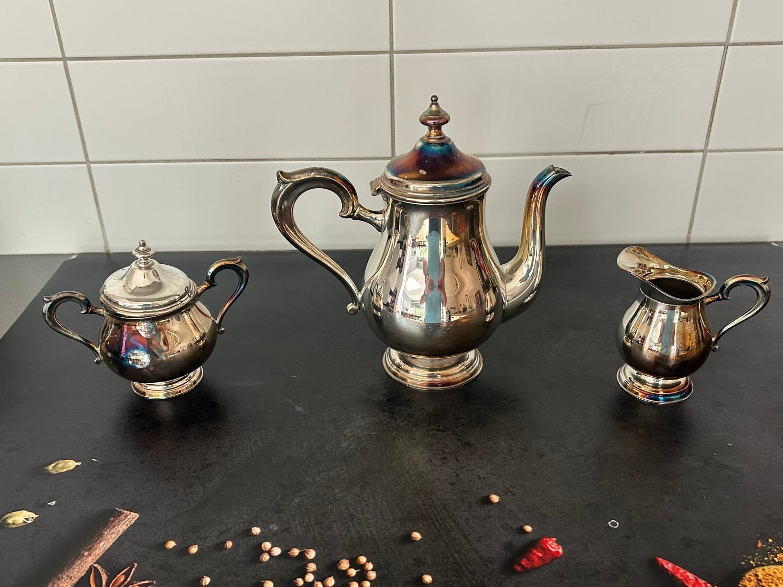 Zilver set koffiekan suiker en melkkan, Antiek en Kunst, Ophalen of Verzenden, Zilver