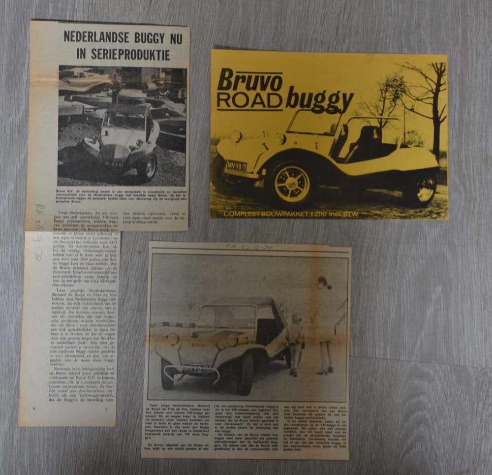 Folder Bruvo Buggy + krant knipsels, Ophalen of Verzenden, Zo goed als nieuw, Overige merken