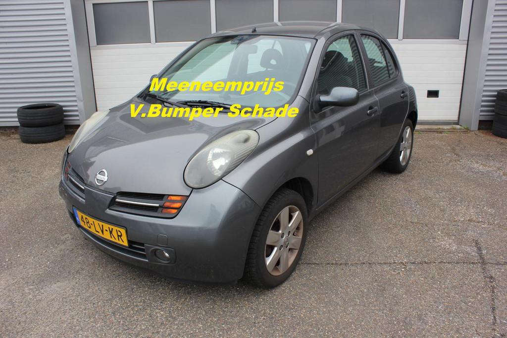 Nissan Micra 1.4 AIRCO MEENEEMPRIJS MET VOOR BUMPER SCHADE, Elektrische ramen, Stof, Gebruikt, 4 cilinders