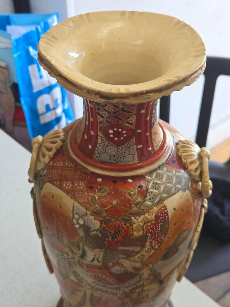 Antieke Japanse Satsuma Vaas - Handgeschilderd, Ophalen of Verzenden
