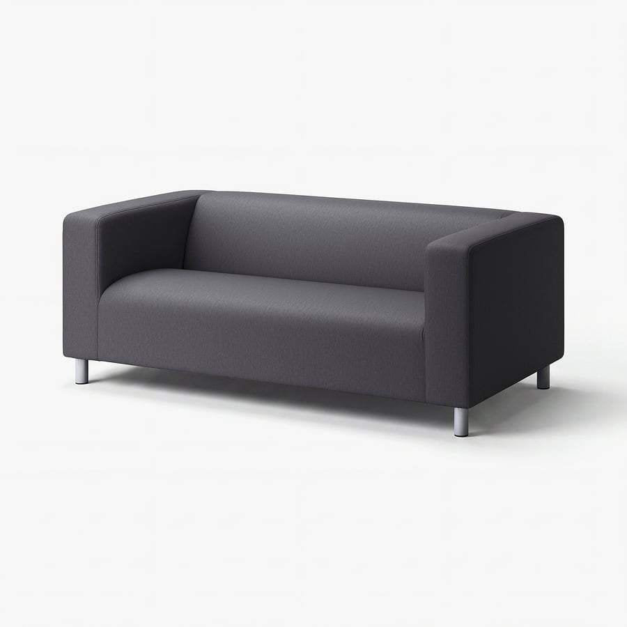 IKEA KLIPPAN bankhoes 2-zits – zwart – zo goed als nieuw, Ophalen, 150 tot 200 cm, Tweepersoons, 75 tot 100 cm