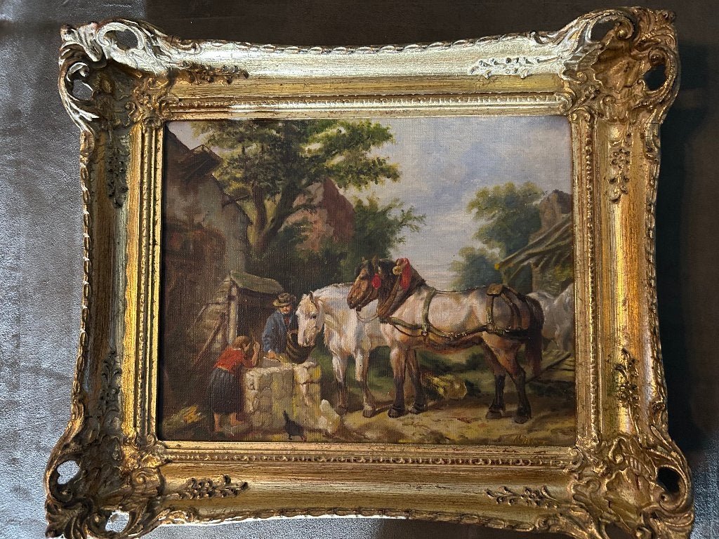 Mooi schilderij met paarden, Ophalen, Doek, Dieren, Ingelijst