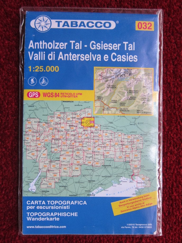 Tabacco Wanderkarte 032 Antholzer Tal - Gsieser Tal, 2013, Boeken, Atlassen en Landkaarten, Gelezen, Verzenden, Italië, Landkaart