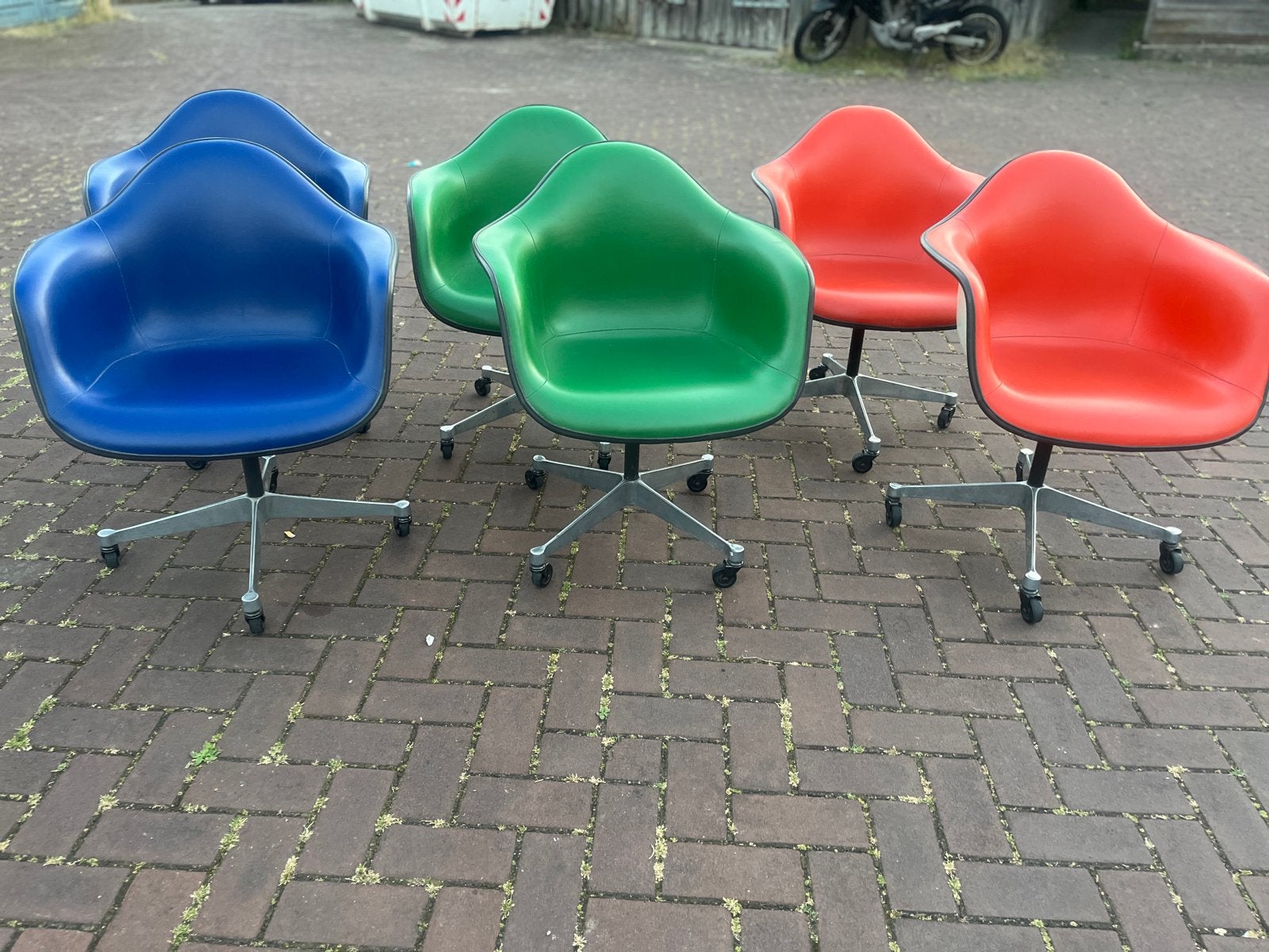 Set 6 originele design Herman Miller 60s Eames bureaustoelen, Ophalen of Verzenden, Gebruikt, Vijf, Zes of meer stoelen