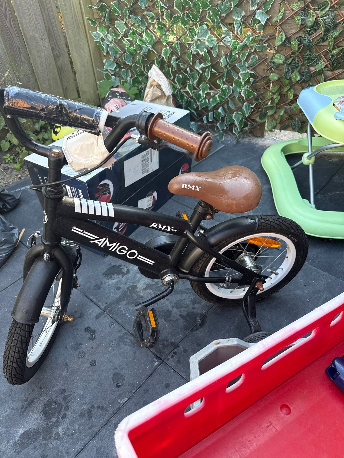 Kinderfiets Amigo BMX - Zwart, Ophalen of Verzenden, Gebruikt, Terugtraprem, Minder dan 16 inch
