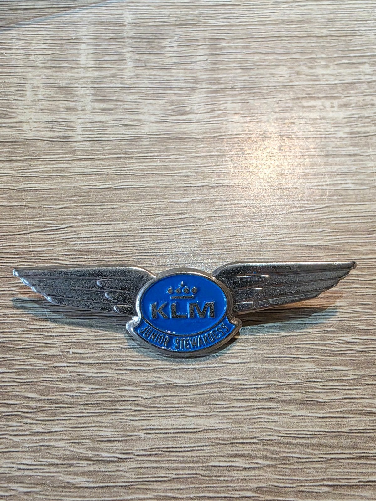 Vintage KLM Junior Stewardess Vleugel Speld Gunmetal, Ophalen of Verzenden, Gebruikt