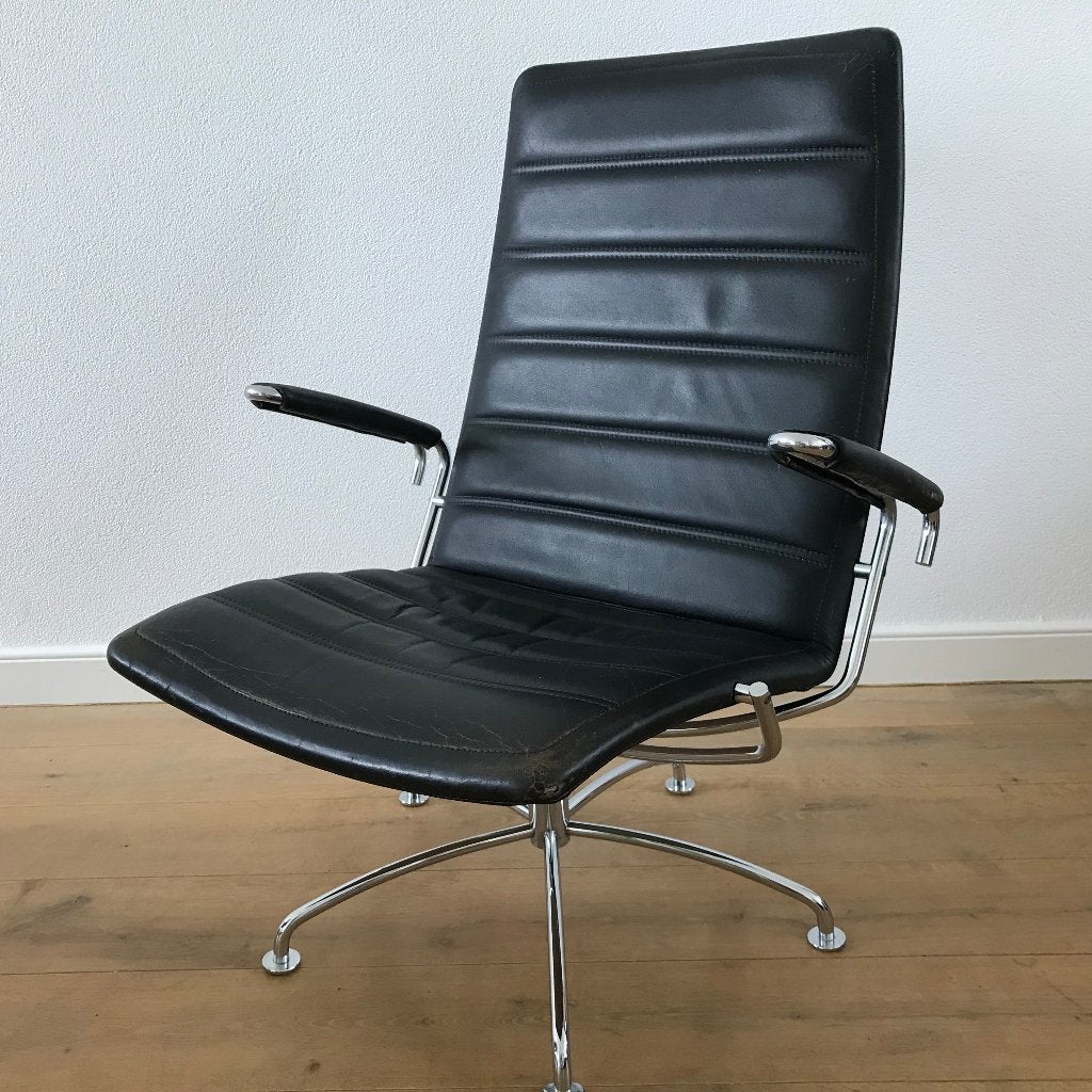Fritz Hansen SAS chair dames fauteuil stoel 3839 zwart leer, Ophalen, Gebruikt, Nvt, Nvt
