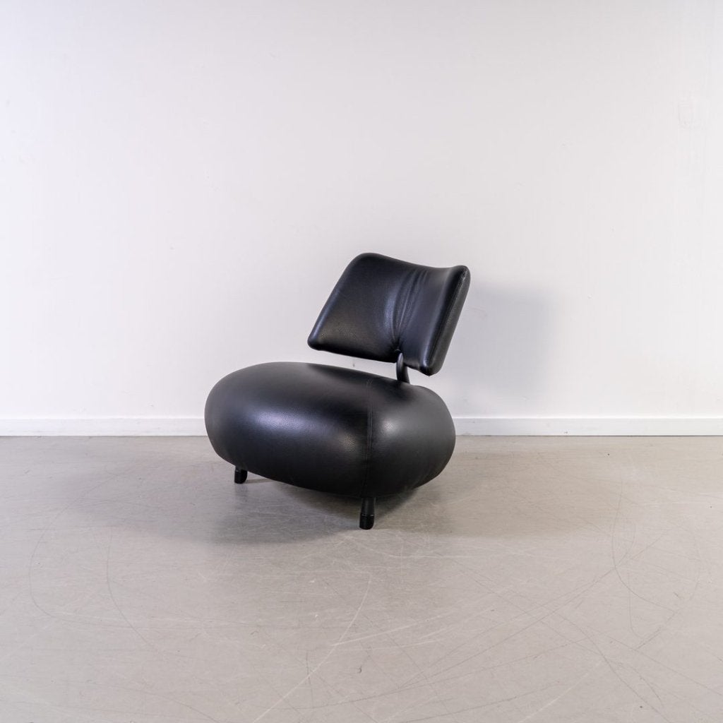 Leolux Pallone Fauteuil Zwart Leer, Niet ingevuld, Zo goed als nieuw, Niet ingevuld, Niet ingevuld