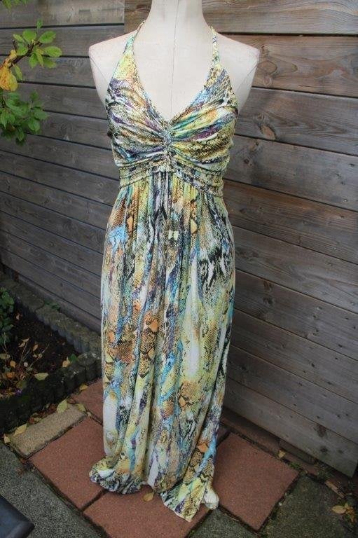 Jurk geel/ gekleurd Chic by Lirette mt L Maxi Vaste prijs, Chic by Lirette, Geel, Maat 42/44 (L), Ophalen of Verzenden