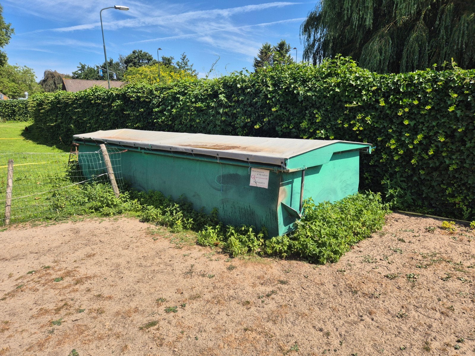 Mestcontainer met inrijklep en vlasmest, 10 kuub, Tuin en Terras, Aarde en Mest, Ophalen