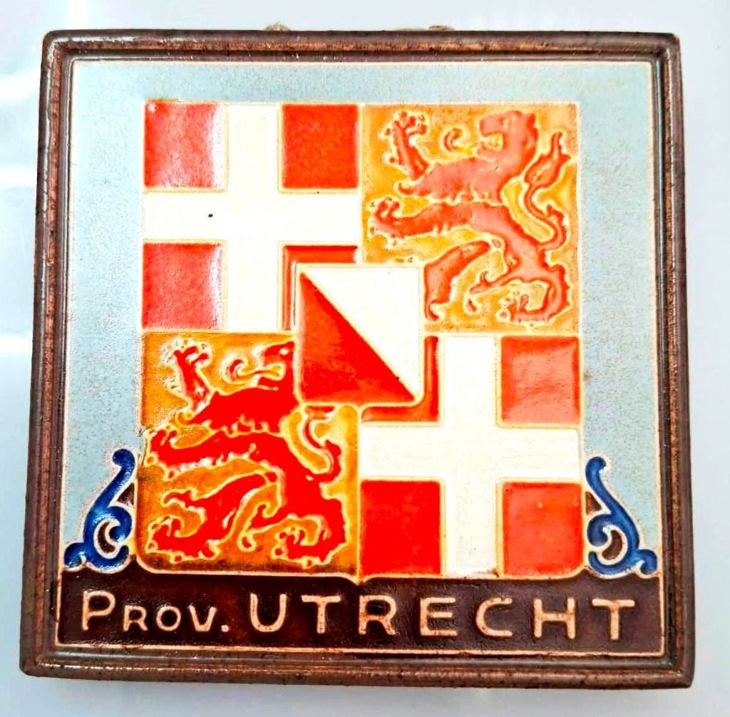 Prachtige Westraven Cloisonne Tegel Prov. Utrecht, Antiek en Kunst, Ophalen of Verzenden