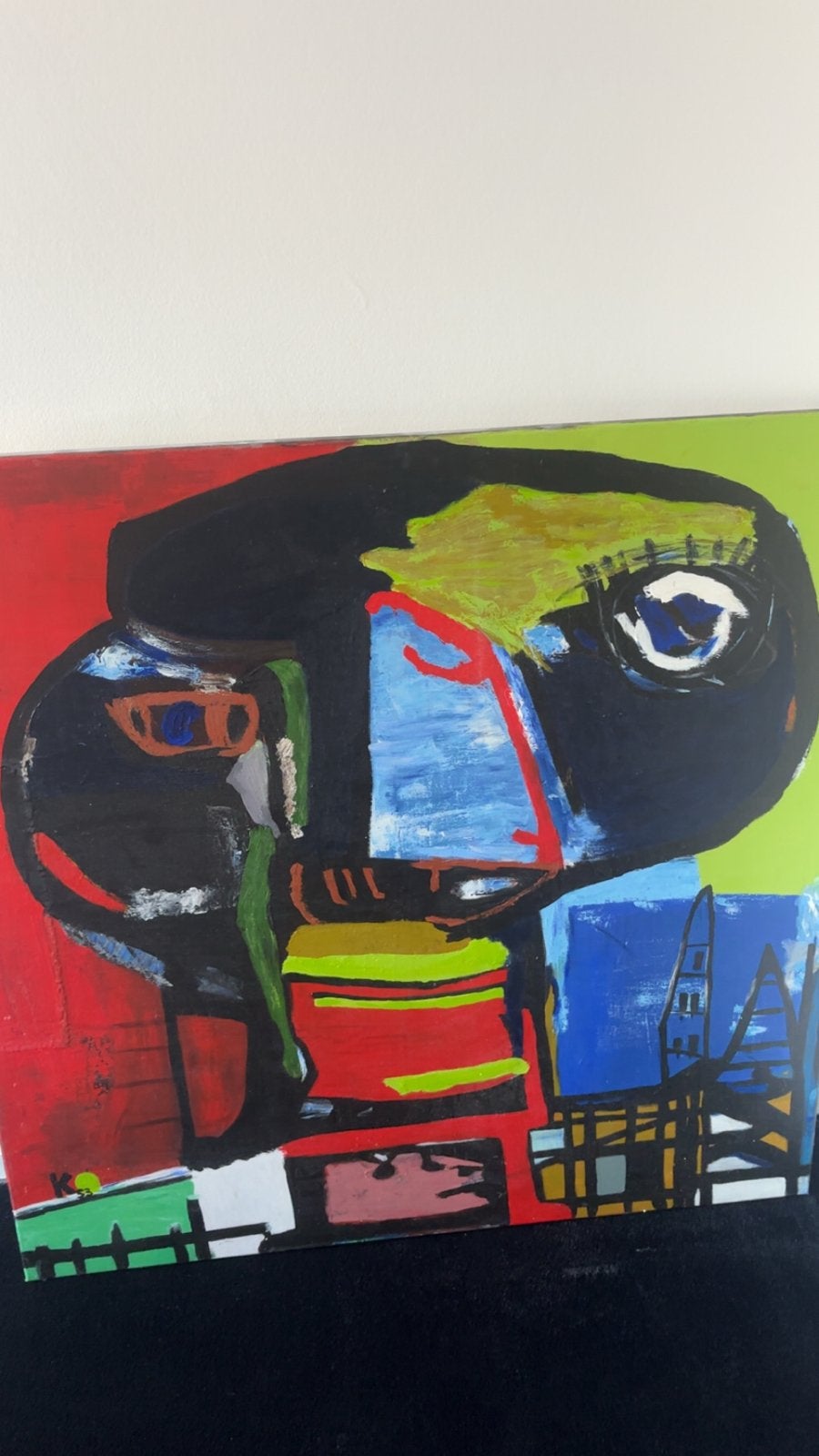 Karel appel replica. K 53, Antiek en Kunst, Kunst | Schilderijen | Modern, Ophalen, Abstract, Acrylverf, Gesigneerd