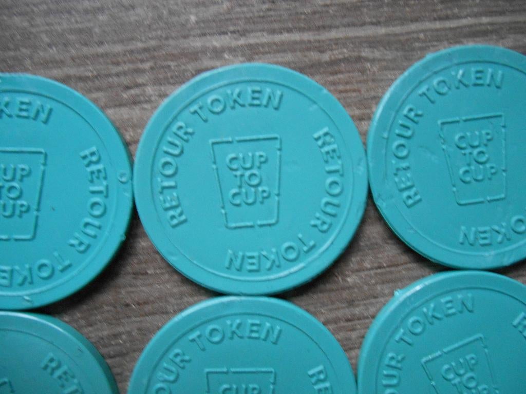 Retour tokens cuptocup 0,50 euro per stuk, Postzegels en Munten, Penningen en Medailles, Ophalen of Verzenden, Overige materialen