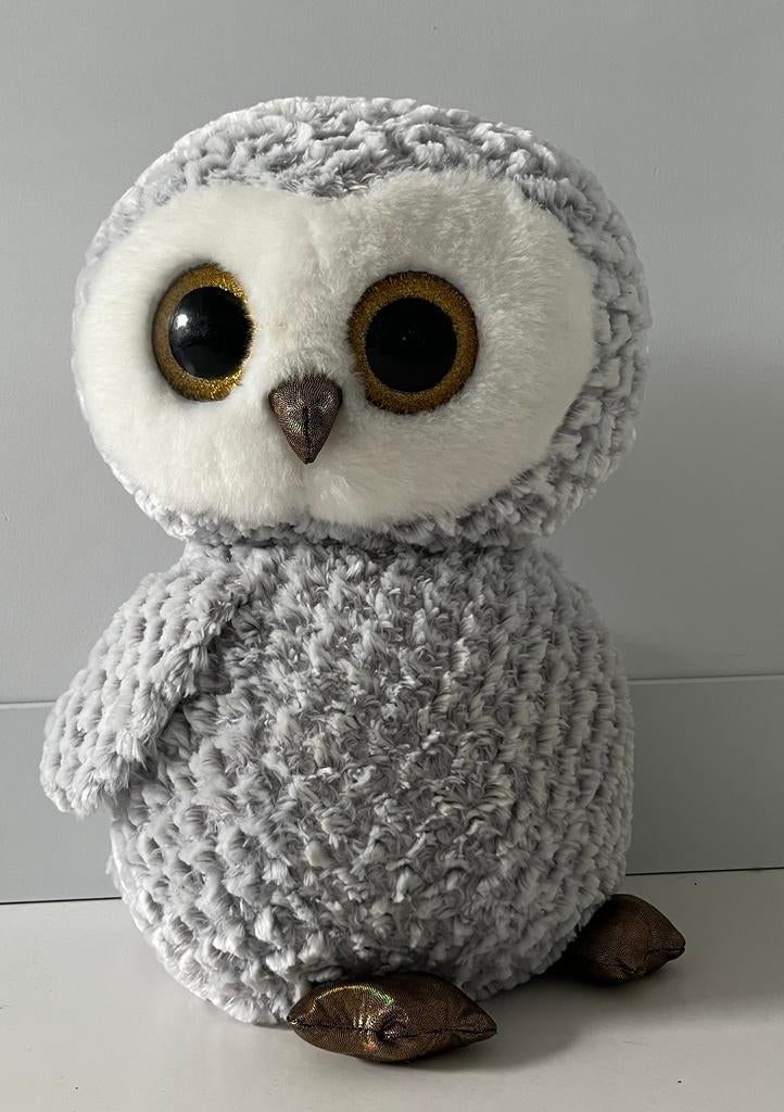 Ty beanie boo knuffel uil (42cm), Kinderen en Baby's, Speelgoed | Knuffels en Pluche, Ophalen of Verzenden, Zo goed als nieuw